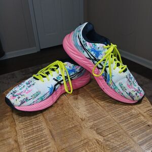 ASICS Women's GEL-Excite 9 Running Shoes Tropical Palm Tree White Pink Size 10